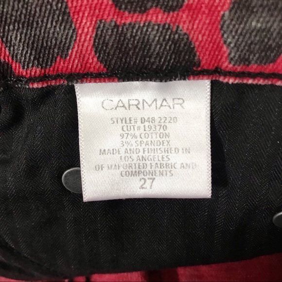 NEW LF Carmar Ryan Red Cheetah Mid-Rise Slim Jeans - Picture 8 of 8